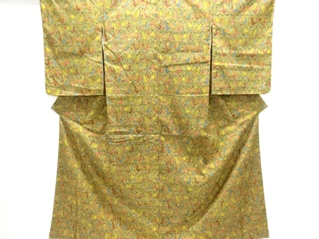 JAPANESE KIMONO / ANTIQUE KIMONO / TSUMUGI / FLOWER & BIRD